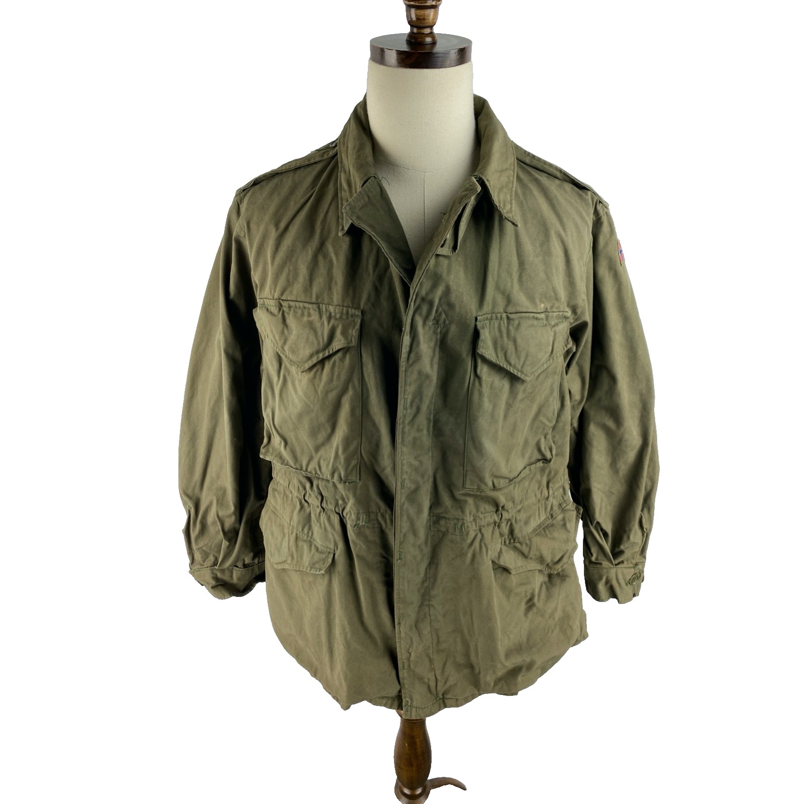 Vtg 60s M-65 Field Jacket Us Army Vietnam Coat Olive Drab Napapijri Patch 1968